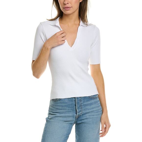 NEW Cotton Citizen Ibiza SS Ribbed Short Sleeve Polo in White sz M NWT - Picture 1 of 7